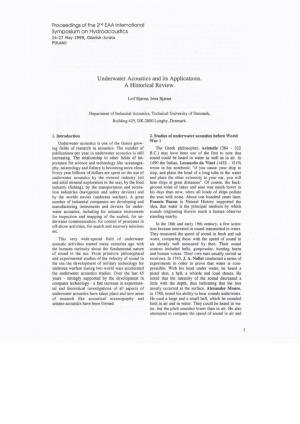 Underwater Acoustics and Its Applications: a Historical Review