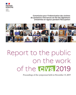 Report to the Public on the Work of the 2019 Proceedings of the Symposium Held on November 15, 2019