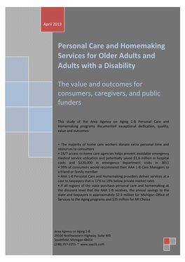 Personal Care and Homemaking Services for Older Adults and Adults with a Disability