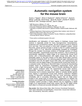 Automatic Navigation System for the Mouse Brain