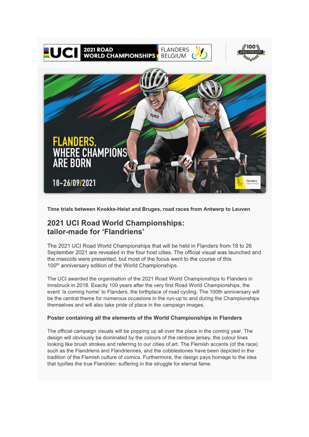 2021 UCI Road World Championships: Tailor-Made for 'Flandriens'