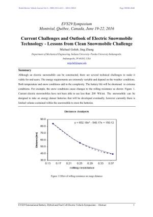 Current Challenges and Outlook of Electric Snowmobile Technology
