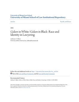 Gideon&lt;/Em&gt; in Black: Race and Identity in Lawyering