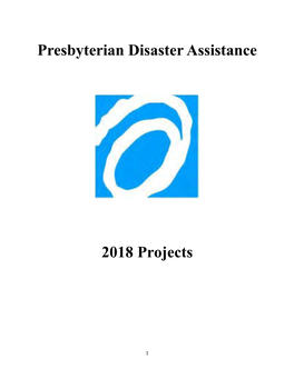 Presbyterian Disaster Assistance 2018 Projects