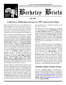 Conferences, Publications Increase As 300 Anniversaries Begin Berkeley