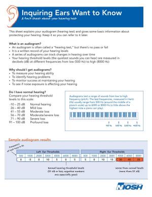 A Fact Sheet About Your Hearing Test