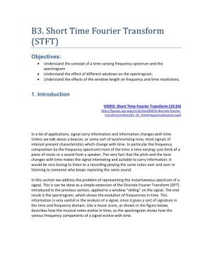 B3. Short Time Fourier Transform (STFT)
