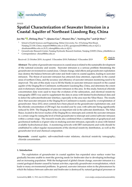 Spatial Characterization of Seawater Intrusion in a Coastal Aquifer of Northeast Liaodong Bay, China