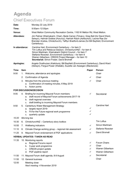 Chief Executives Forum Agenda Jul 2019