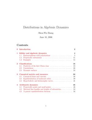 Distributions in Algebraic Dynamics