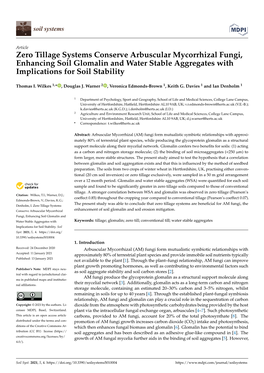Zero Tillage Systems Conserve Arbuscular Mycorrhizal Fungi, Enhancing Soil Glomalin and Water Stable Aggregates with Implications for Soil Stability
