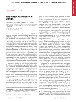 Targeting Cyst Initiation in ADPKD