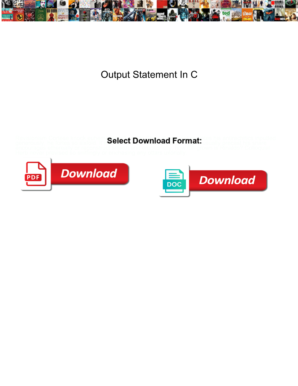 Output Statement in C