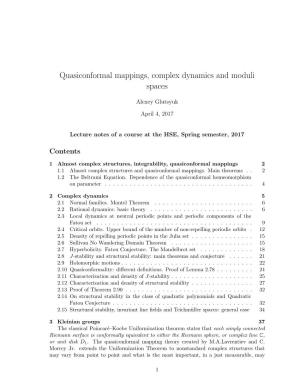Quasiconformal Mappings, Complex Dynamics and Moduli Spaces
