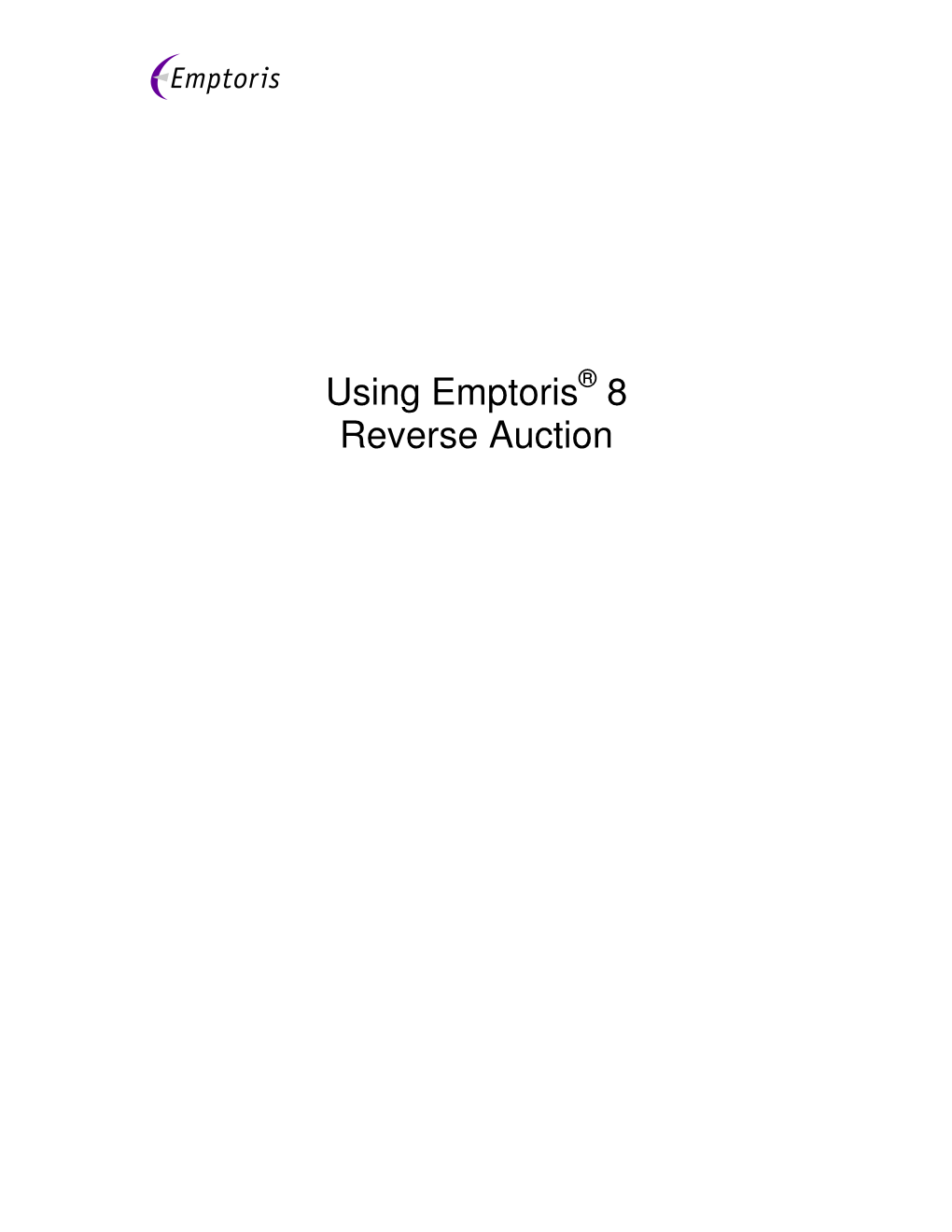 Using Emptoris 8 Reverse Auction