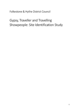 Gypsy, Traveller and Travelling Showpeople: Site Identification Study