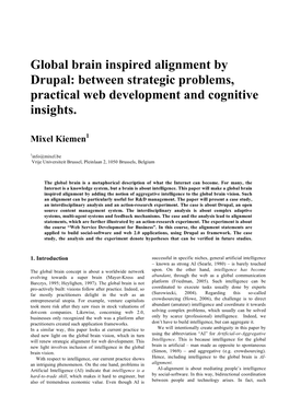 Global Brain Inspired Alignment by Drupal: Between Strategic Problems, Practical Web Development and Cognitive Insights