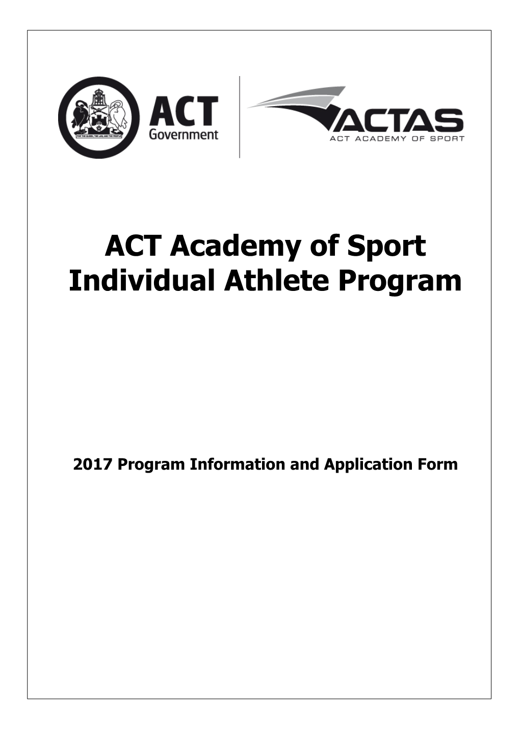ACT Academy of Sport Individual Athlete Scholarship Program