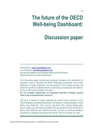 The Future of the OECD Well-Being Dashboard: Discussion Paper 1