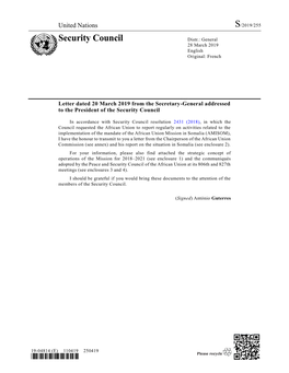 Security Council Distr.: General 28 March 2019 English Original: French