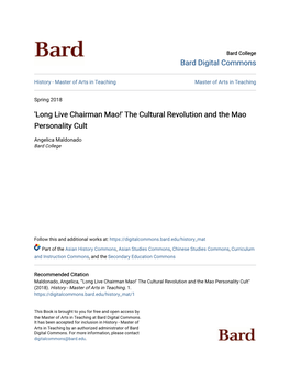The Cultural Revolution and the Mao Personality Cult