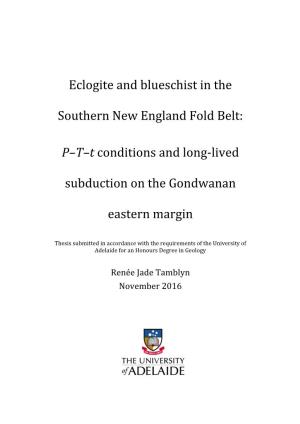 Eclogite and Blueschist in the Southern New England Fold Belt: P–T–T Conditions and Long-Lived Subduction on the Gondwanan Eastern Margin