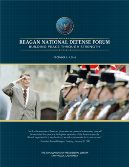 Reagan National Defense Forum Building Peace Through Strength