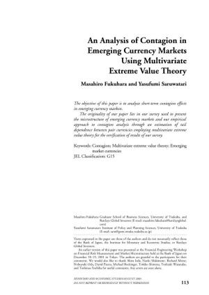 An Analysis of Contagion in Emerging Currency Markets Using Multivariate Extreme Value Theory