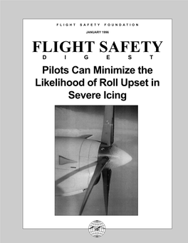 Pilots Can Minimize the Likelihood of Aircraft Roll Upset in Severe Icing