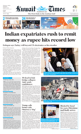 Indian Expatriates Rush to Remit Money As Rupee Hits Record Low