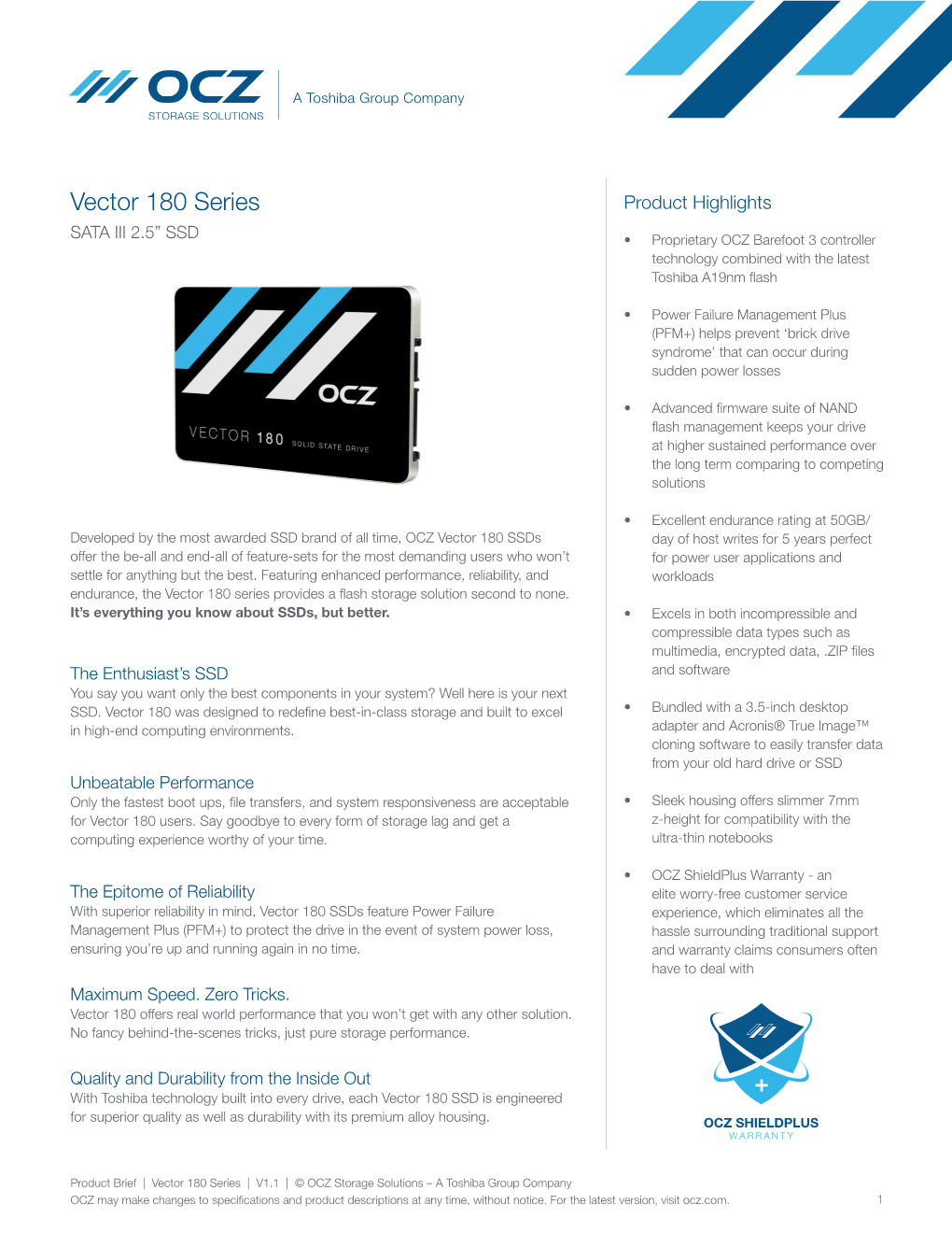 Vector 180 Series Product Highlights