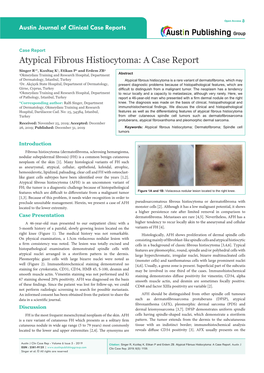 Atypical Fibrous Histiocytoma: a Case Report