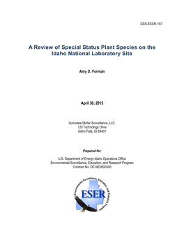 A Review of Special Status Plant Species on the Idaho National Laboratory Site