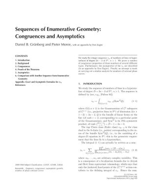 Sequences of Enumerative Geometry: Congruences and Asymptotics