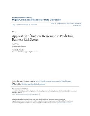 Application of Isotonic Regression in Predicting Business Risk Scores Linh T