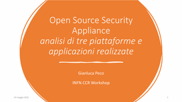 Open Source Security Appliance Analisi Di Tre Piattaforme E Applicazioni Realizzate