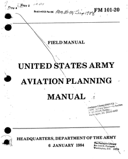United States Army Aviation Planning Manual