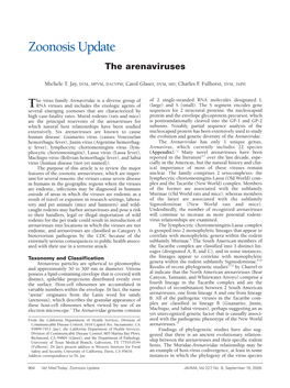Zoonosis Update the Arenaviruses