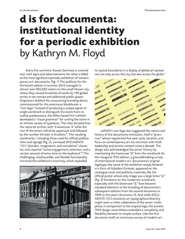 D Is for Documenta: Institutional Identity for a Periodic Exhibition by Kathryn M