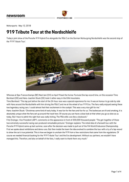 919 Tribute Tour at the Nordschleife