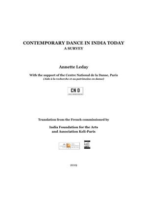 Contemporary Dance in India Today a Survey