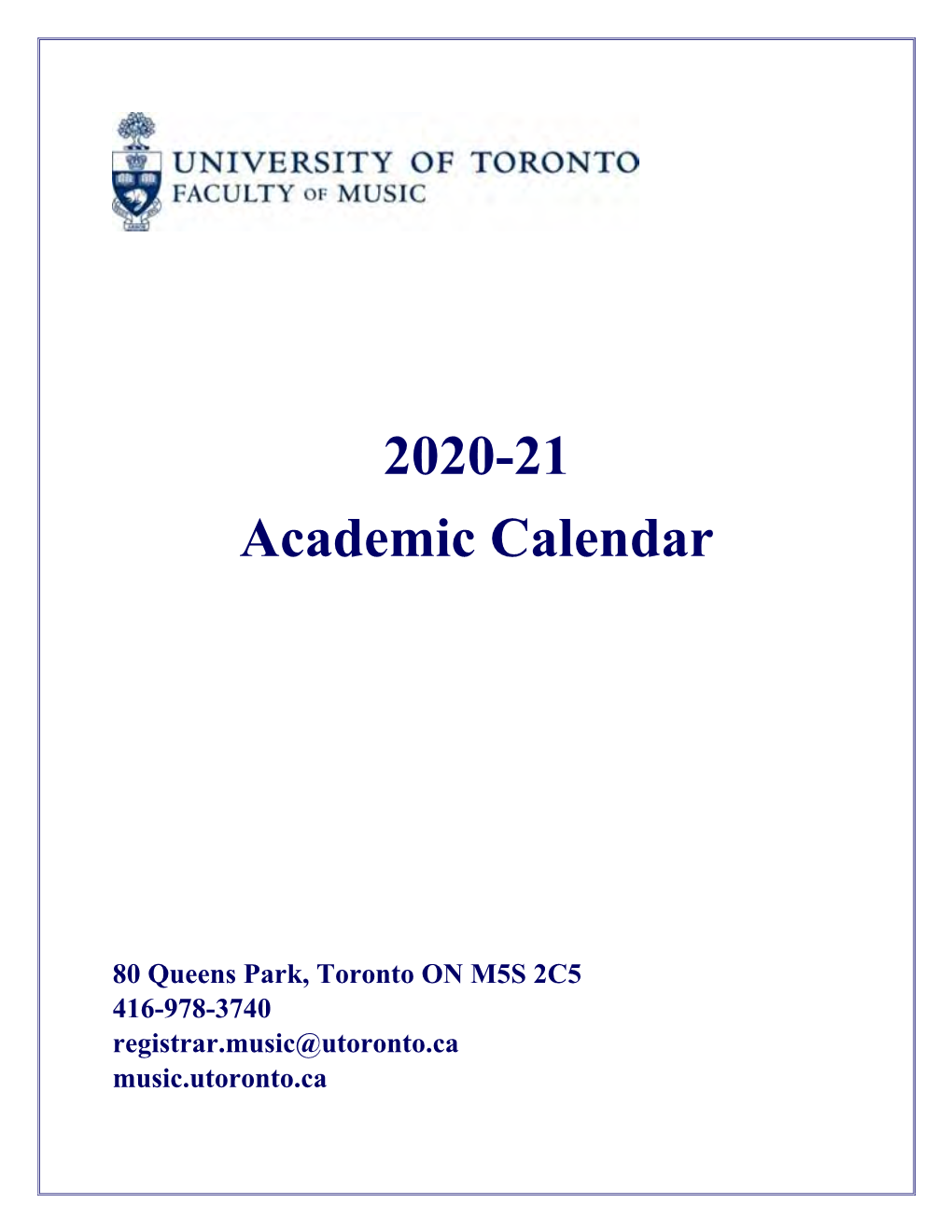 2020-21 Academic Calendar