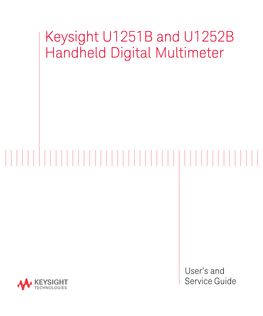 Keysight U1251B and U1252B Handheld Digital Multimeter