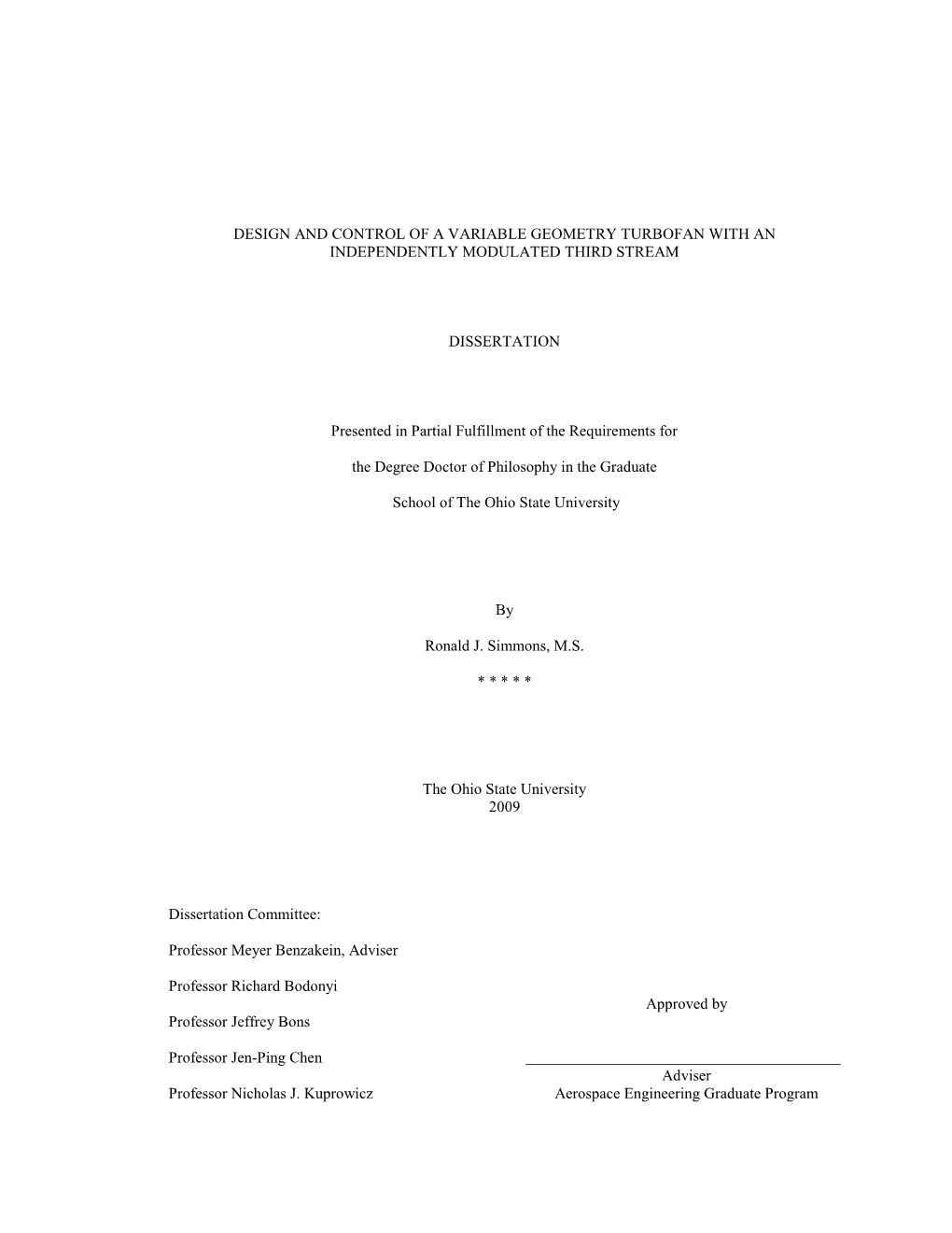 Design and Control of a Variable Geometry Turbofan with an ...