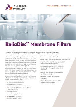 Reliadisc™ Membrane Filters