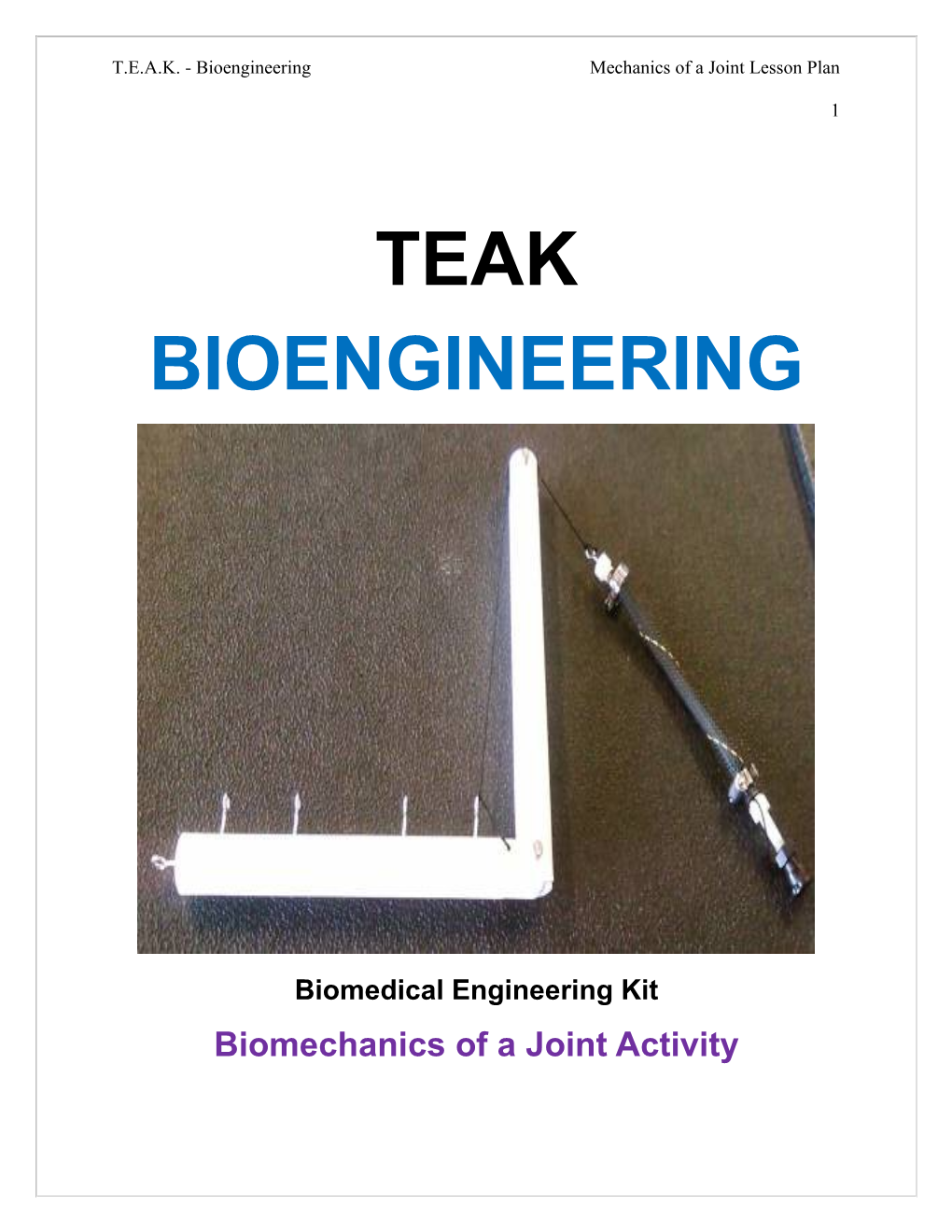 T.E.A.K. - Bioengineering Biomechanical Joint Page 3