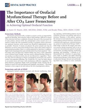 The Importance of Orofacial Myofunctional Therapy Before and After CO2 Laser Frenectomy in Achieving Optimal Orofacial Function