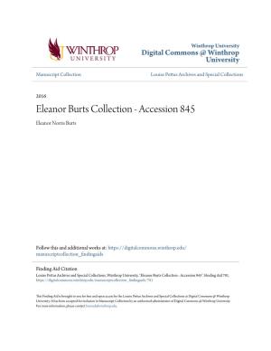Eleanor Burts Collection - Accession 845 Eleanor Norris Burts