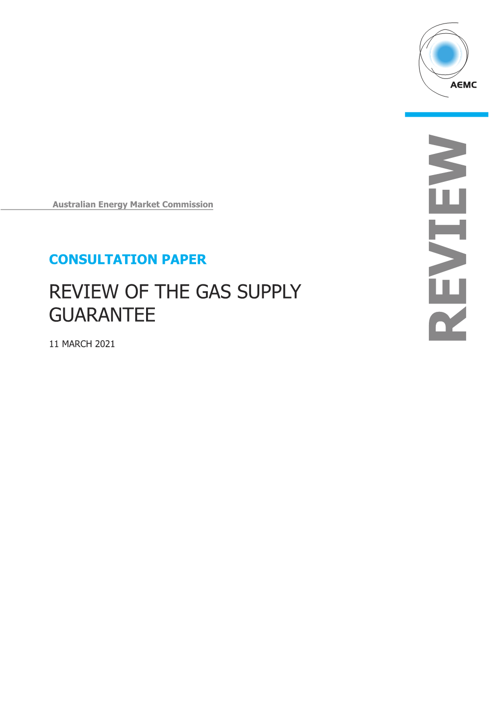 Consultation Paper Review of the Gas Supply Guarantee