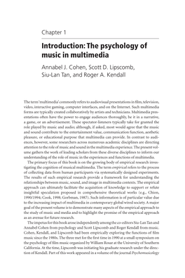 The Psychology of Music in Multimedia Annabel J